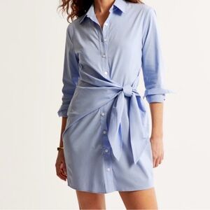 Abercrombie Light Blue Long Sleeve Shirt Dress